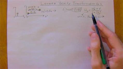 Lorentz Velocity Transformation Ex 2 Modern Physics 2nd Year