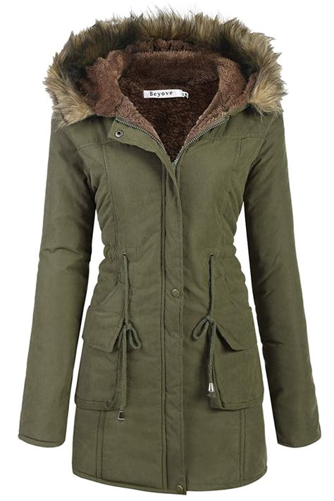 Beyove Womens Hooded Warm Winter Coats with Faux Fur Lined Outwear Jacket | Best Amazon Coats ...