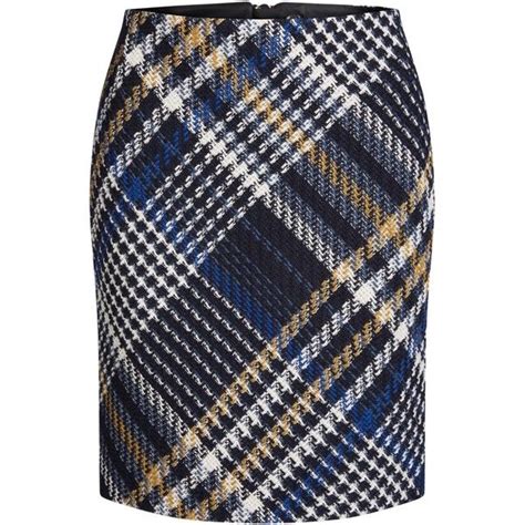Oui Check Tweed Skirt 155 Liked On Polyvore Featuring Skirts Print