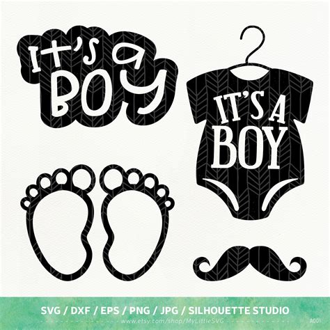 Its A Boy Svg Files Baby Boy Dxf Png Eps Silhouette Etsy