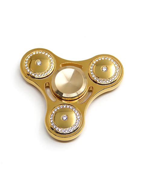 Luxury 24kt Gold Plated Brass Fidget Spinner With Diamonds