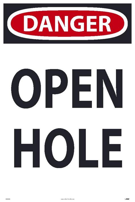 Danger Open Hole Sign Sfs R