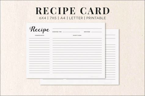 Blank Recipe Card Template Free Printable Templates Resume Designs