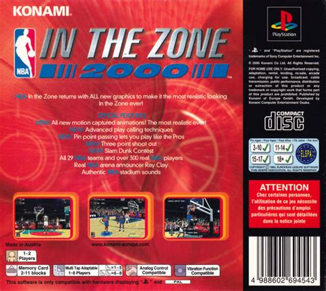 Nba In The Zone 2000 Boxarts For Sony Playstation The Video Games Museum