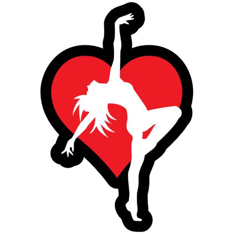 Arched Back Dancer With Heart Sticker