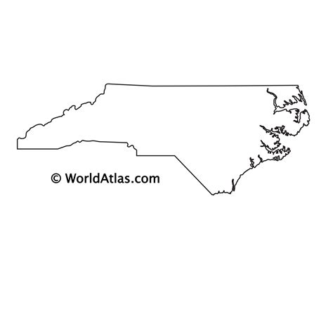 All links open in a new browser window. North Carolina Outline Map