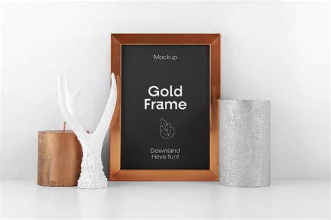 Download Free Gold Frame Mockup (PSD)