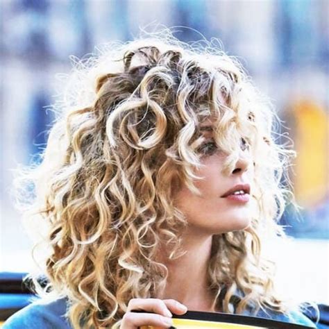 Curly hair and pony for round face. Be Funky, Be Wild: 50 Curly Hair with Bangs Ideas - My New ...