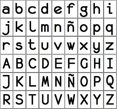 Letras del abecedario para Imprimir mayúsculas y minúsculas Una letra