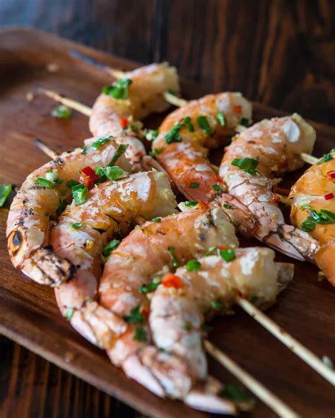 Marinate shrimp with dash of white pepper, 1 teaspoon cornstarch and 1/4 teaspoon sesame oil. Chinese Grilled Shrimp • Steamy Kitchen Recipes Giveaways
