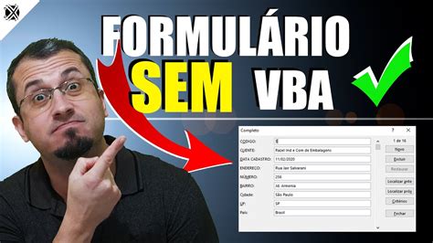 MUITO FÁCIL Formulário de Entrada de Dados no Excel SEM VBA YouTube