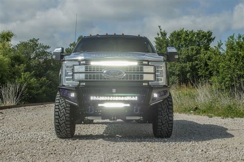 Road Armor Identity Bumpers On A Lifted Gray Ford F350 Dually With