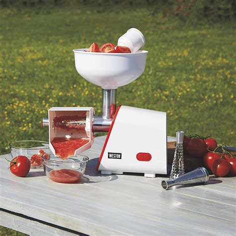The real thing is totally different. Weston 82-0102-W Deluxe Electric Canning Tomato Strainer ...