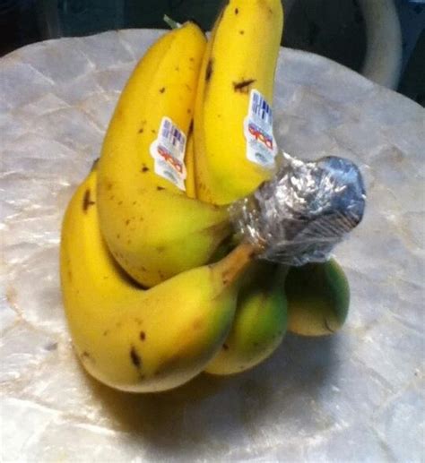 Make Your Bananas Last Longer By Wrapping Plastic Wrap Around The