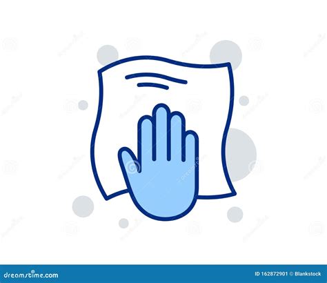 Cleaning Cloth Line Icon Wipe With A Rag Vector Stock Vector