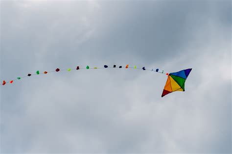 Colorful Flying Kite In The Sky Free Stock Photo Public Domain Pictures