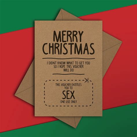 Blow Job Voucher Funny Christmas Card Rude Adult Naughty Etsy