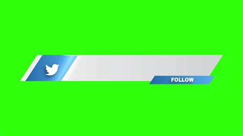 Simple Animated Twitter Lower Third Banner With Follow Green Screen Free Video 11397008 Stock