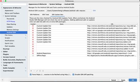 How Can I Restore The Lost Official Android Sdk Update Sites Stack