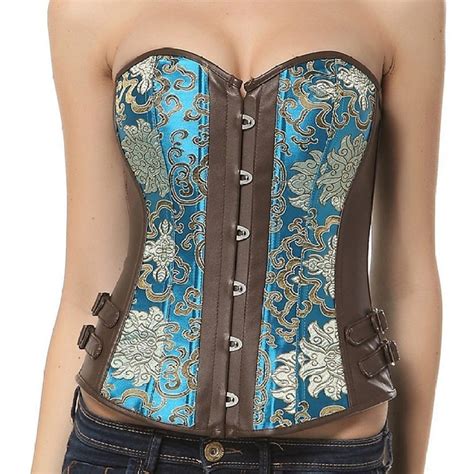 Fashion Womens Overbust Corset Top For Women Waist Trainer Blue And