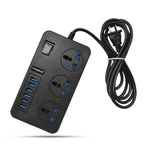 Discount This Month Home Electronic Power Strip 3 Ports 6 Usb Outlets