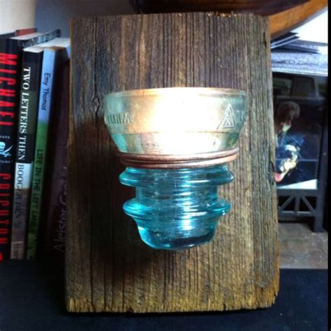 Candle Holder I Made From Old Cypress Barn Wood Some Copper Wire And