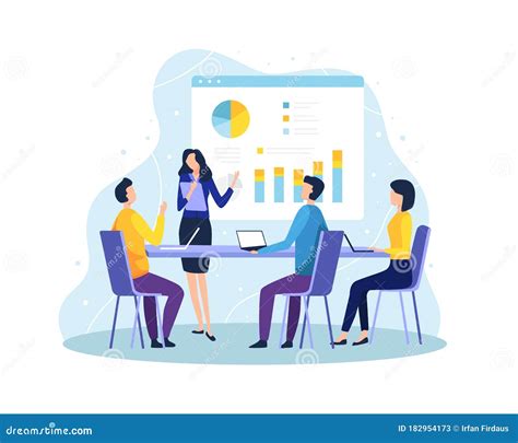 Vector Illustration Concept Of Meeting And Teamwork Stock Vector