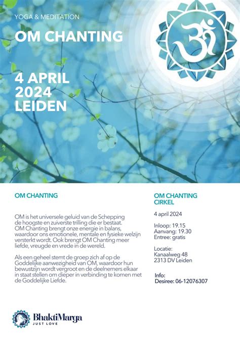 Om Chanting Donderdag April Leiden Bhakti Marga Nederland
