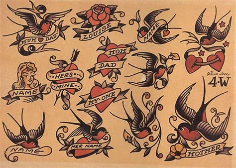 Sailor Jerry Usa 1940 Golondrinas Tatuajes Tradicionales
