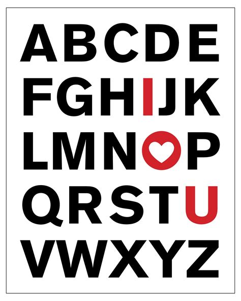 abc i love you alphabet 8 x 10 art print typography etsy