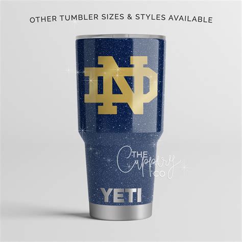 Notre Dame Fighting Irish Stainless Steel Glitter Tumbler Yeti Ozark