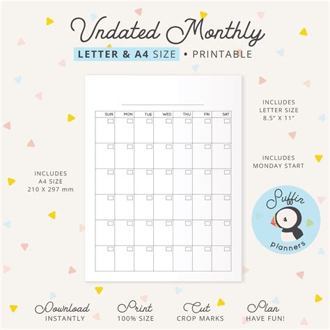Free Printable Calendar For Binder Month Calendar Pri