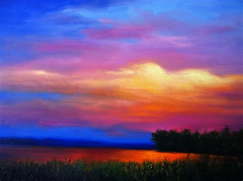 Sky paintings sky, oil painting on canvas. Sunset Oil Painting