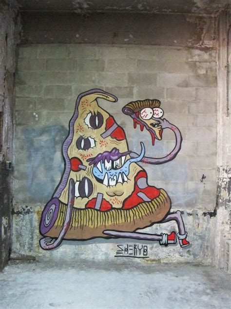 The Yok Sheryo Pizza Eating Pizza Murals Street Art Graffiti