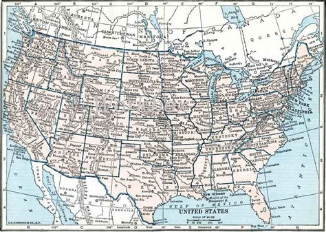 Vintage United States Of America Map Digital Download By Workbox