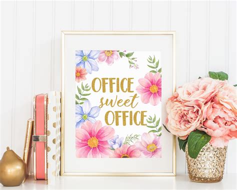 Office Sweet Office Typography Print Printable Wall Art Etsy