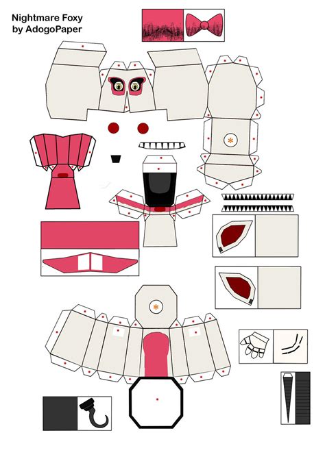 Normal Nightmare Funtime Foxy Papercraft Part 1 By Jackobonnie1983 On