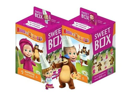 Set Of Collectible Figures Masha And The Bear Sweet Box 2 Etsy