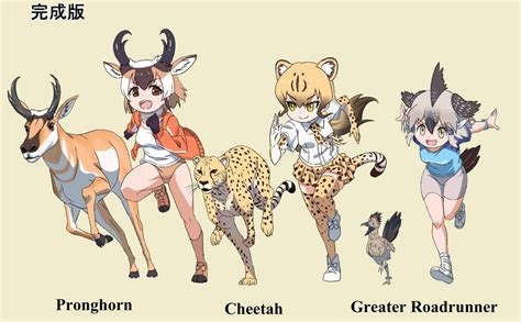 Greater Roadrunner Cheetah And Pronghorn Kemono Friends And 1 More Drawn By Yamaguchi