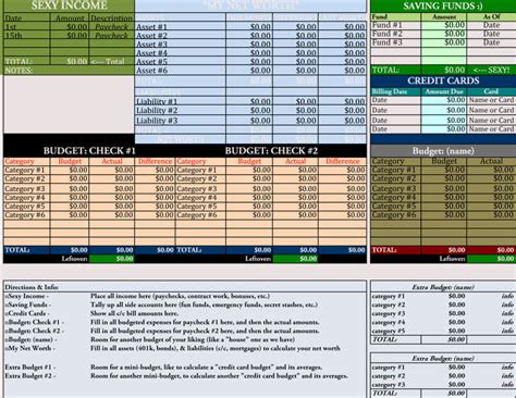 home budget worksheet xls