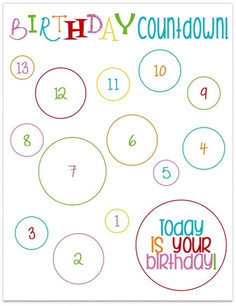 Kristybear Designs Birthday Countdown