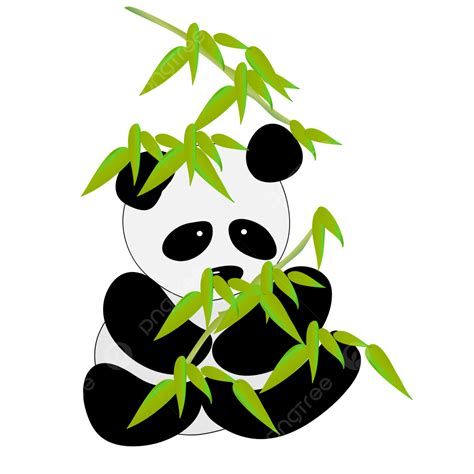 Panda Eating Bamboo Clipart Hd Png Cartoon Hand Drawn Panda Bamboo