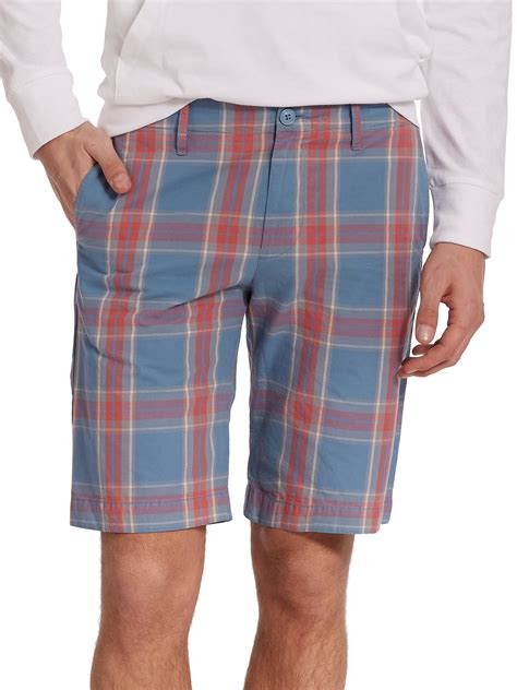 Lacoste Plaid Cotton Bermuda Shorts For Men Lyst