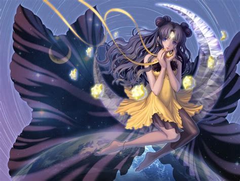Hình Nền Hình Minh Họa Vàng Anime Cô Gái Nhìn Vào Người Xem Thiên