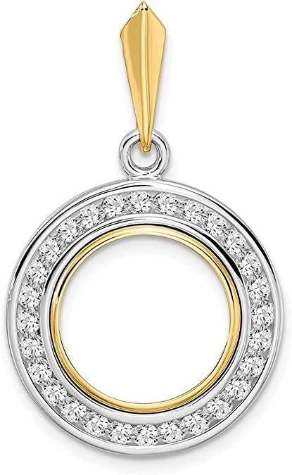 Roy Rose Jewelry Gold Coin Diamond Pendant Mounting 13mm