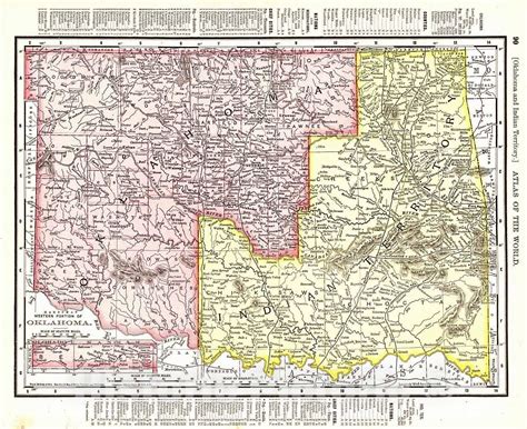 Historic Map 1898 Oklahoma Vintage Wall Art Vintage Wall Art