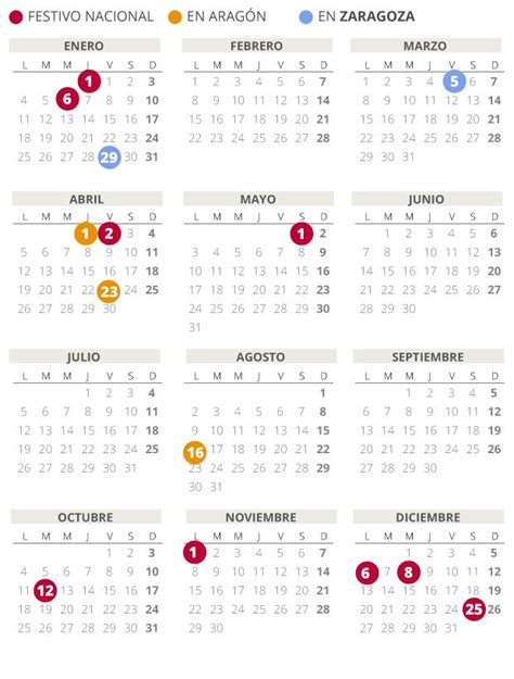 Descargue un calendario año 2021 para imprimir gratis o plantilla calendario anual gratis para microsoft excel®. Calendario laboral de Zaragoza del 2021 (con todos los ...