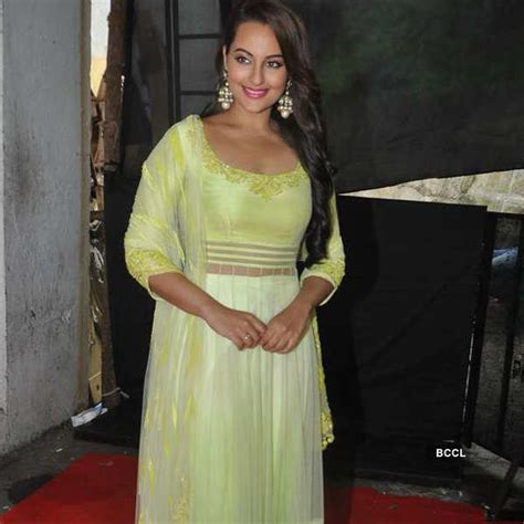 Bollywood Starlet Sonakshi Sinha Poses During Shooting Of A Special