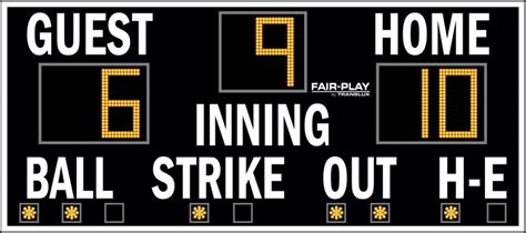 Fair Play Ba 7109 2 Baseball Scoreboard 4 X 9 Olympian Led
