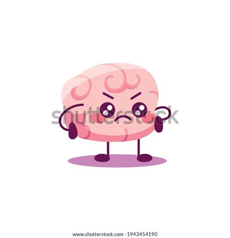 Isolated Angry Brain Cartoon Vector Illustration Stock Vector Royalty